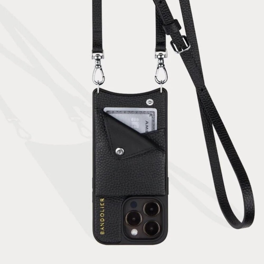 Emma Pebble Leather Crossbody Bandolier iPhone bag 100% Leather